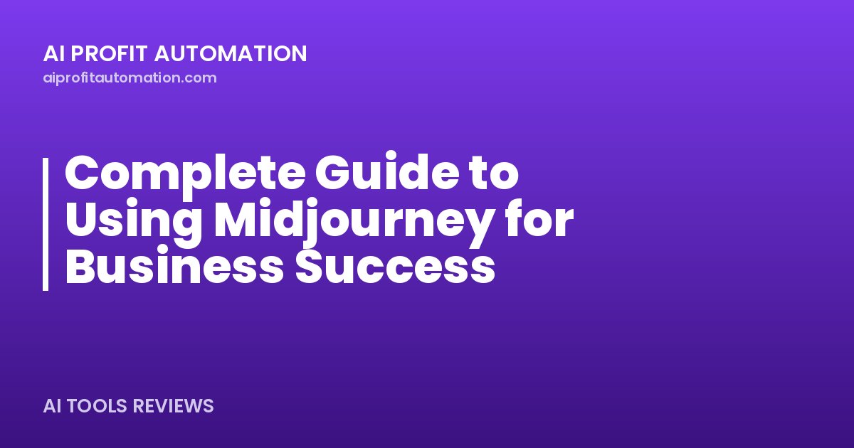 Complete Guide to Using Midjourney for Business Success