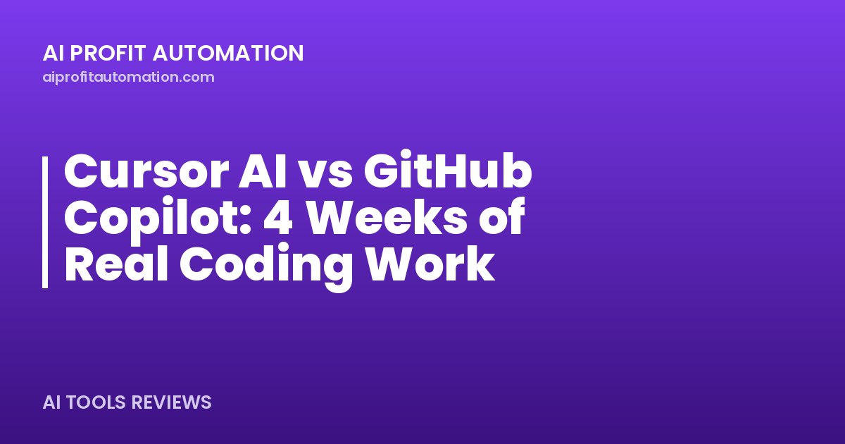 Cursor AI vs GitHub Copilot: 4 Weeks of Real Coding Work