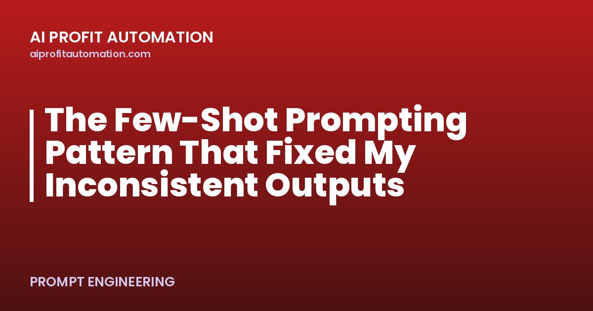 The Few-Shot Prompting Pattern That Fixed My Inconsistent Outputs