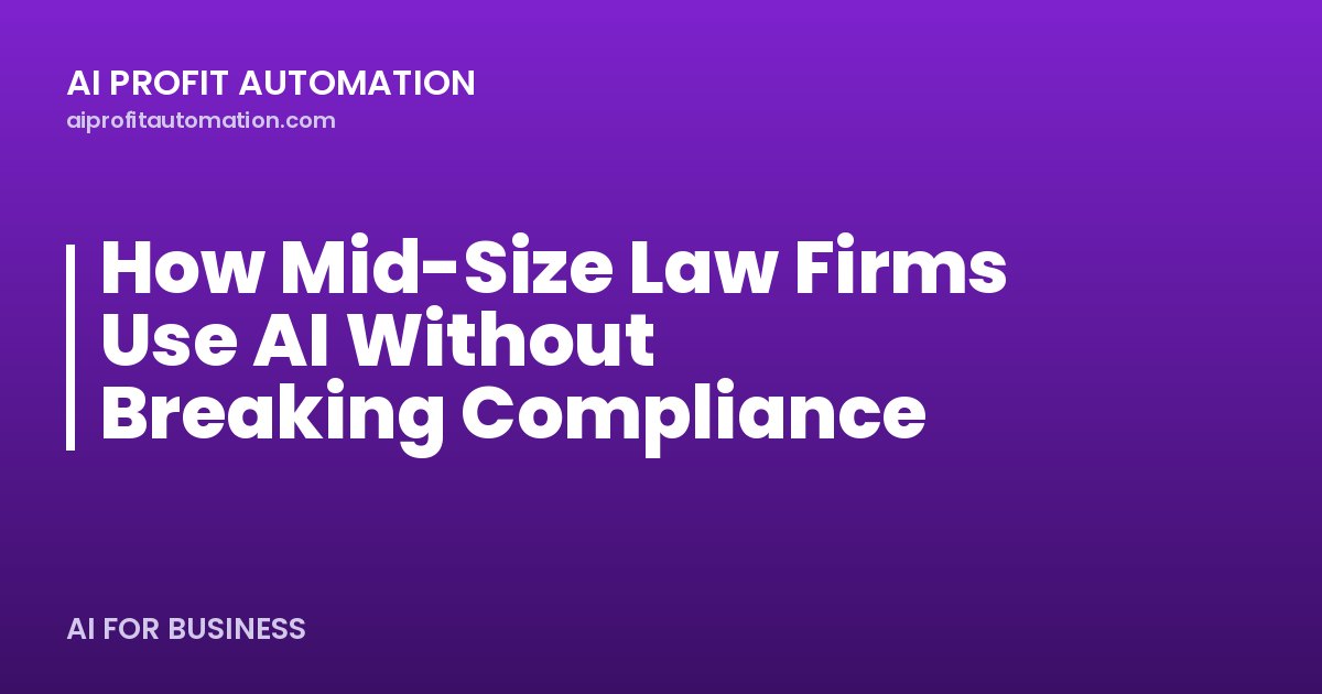 How Mid-Size Law Firms Use AI Without Breaking Compliance