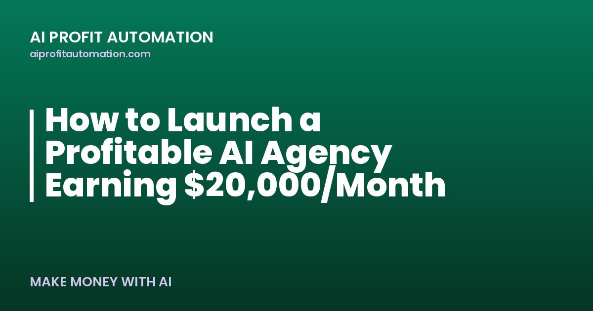 How to Launch a Profitable AI Agency Earning $20,000/Month