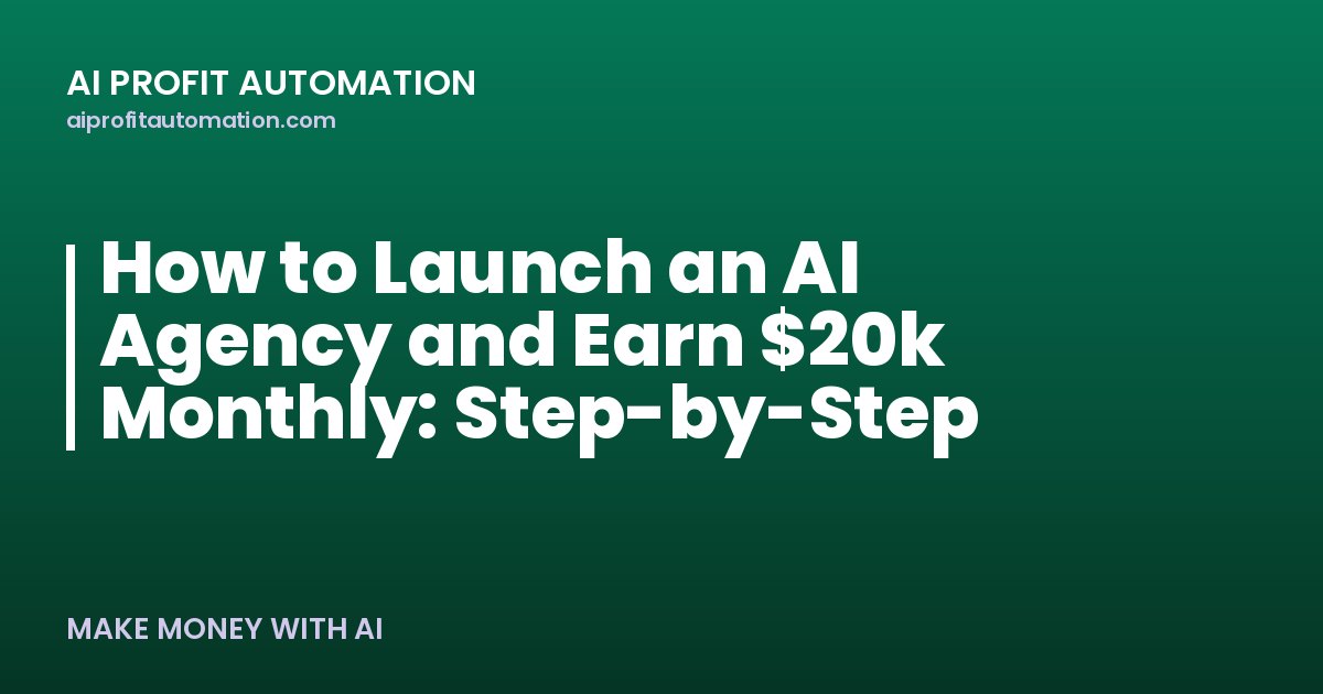 How to Launch an AI Agency and Earn $20k Monthly: Step-by-Step