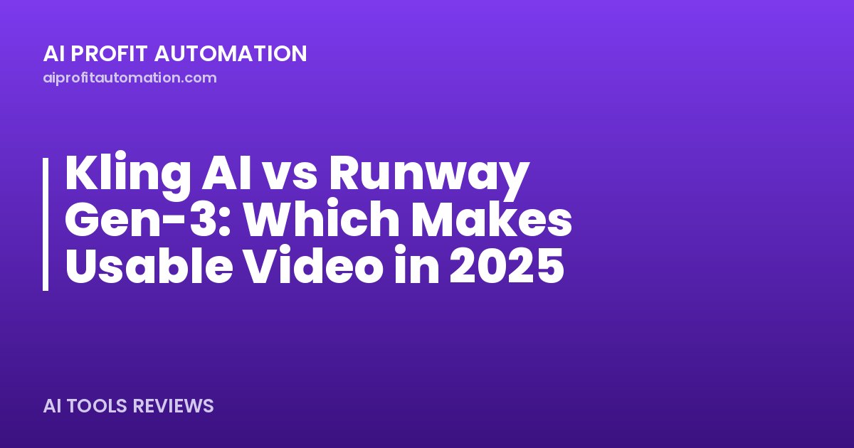 Kling AI vs Runway Gen-3: Which Makes Usable Video in 2025