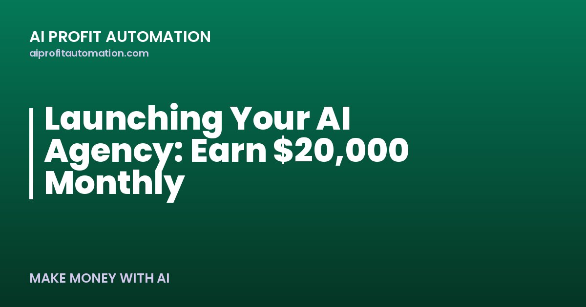 Launching Your AI Agency: Earn $20,000 Monthly