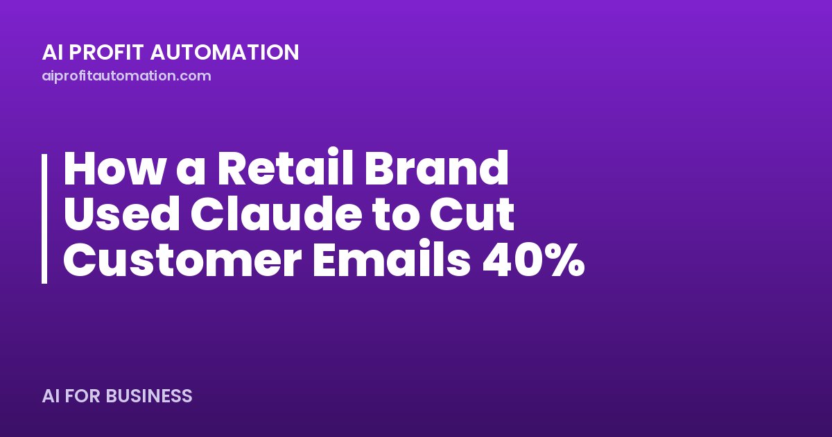 How a Retail Brand Used Claude to Cut Customer Emails 40%
