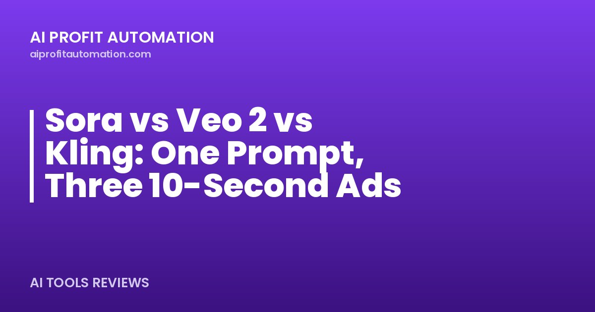 Sora vs Veo 2 vs Kling: One Prompt, Three 10-Second Ads