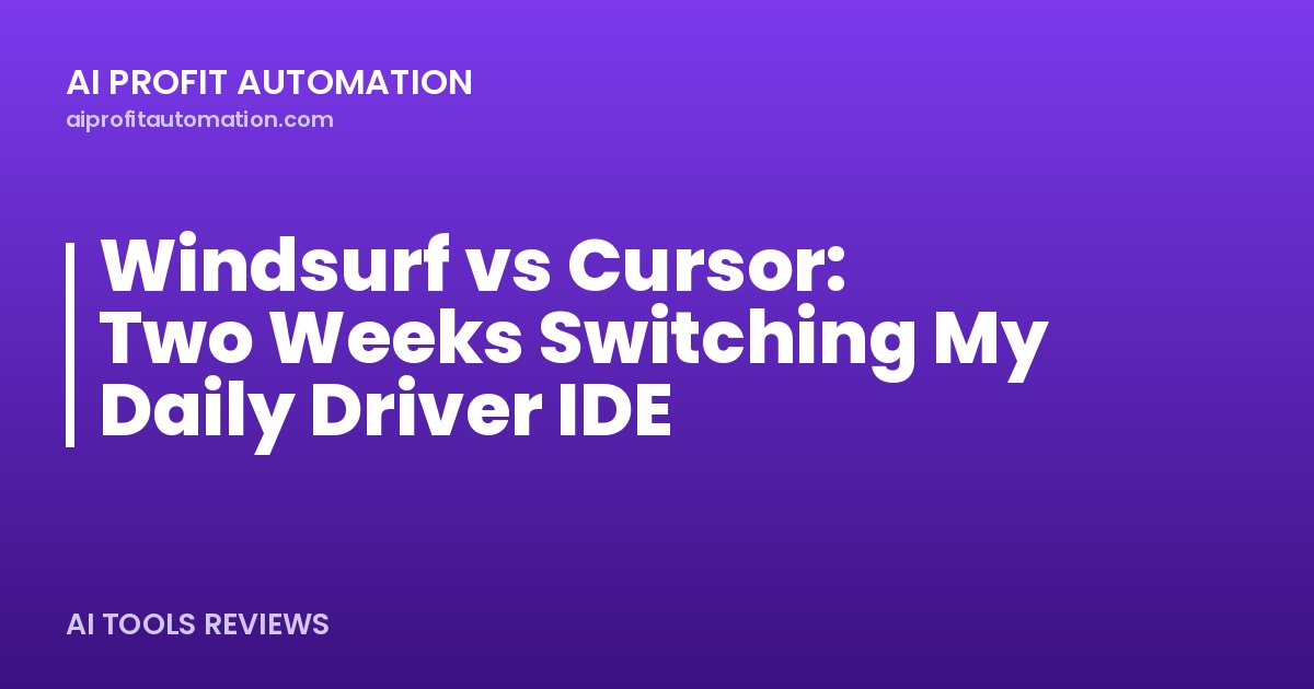 Windsurf vs Cursor: Two Weeks Switching My Daily Driver IDE